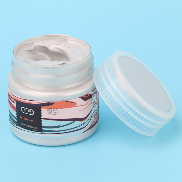 100ml Akrylmaling Kunstner Maling Pigment Kunst Håndværk Maling Tegning Maling(Sølv)