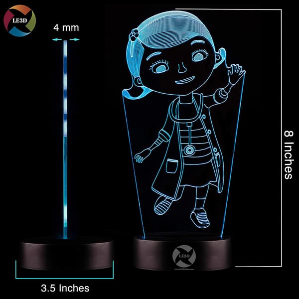 3D Optisk Illusions Natlampe - 7 LED Farveskiftende Lampe