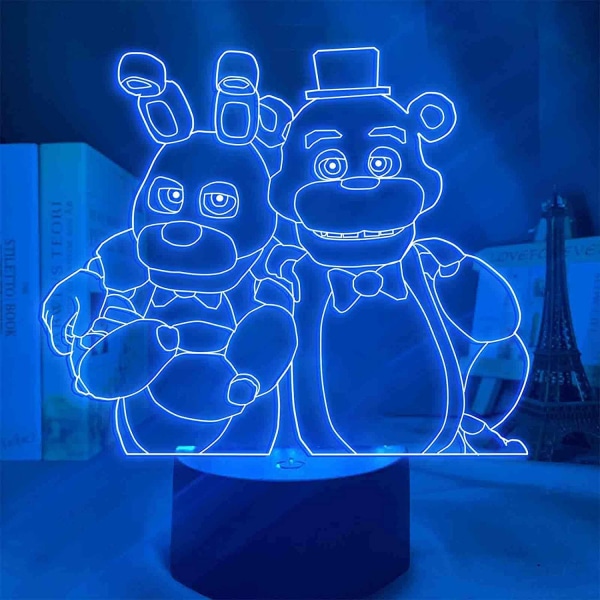 FNAF 3D Illusion Nattlampa LED Anime Lampa Färgglad Fjärrkontroll