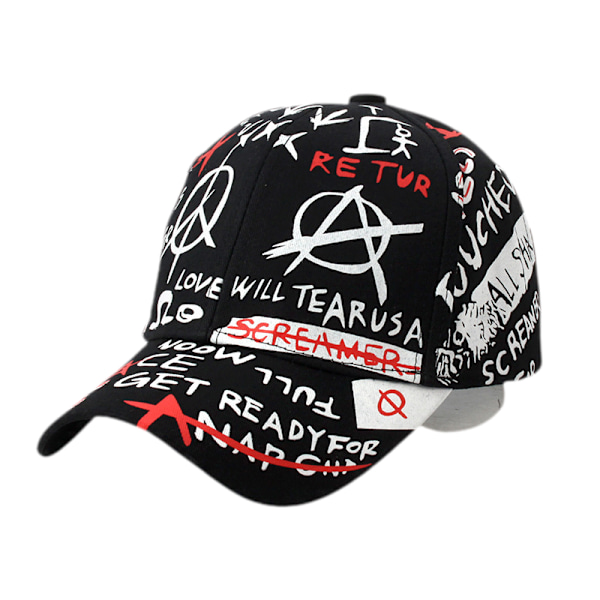 Unisex Graffiti Baseball Cap, K-pop Boys Outdoor Snapback Ha F