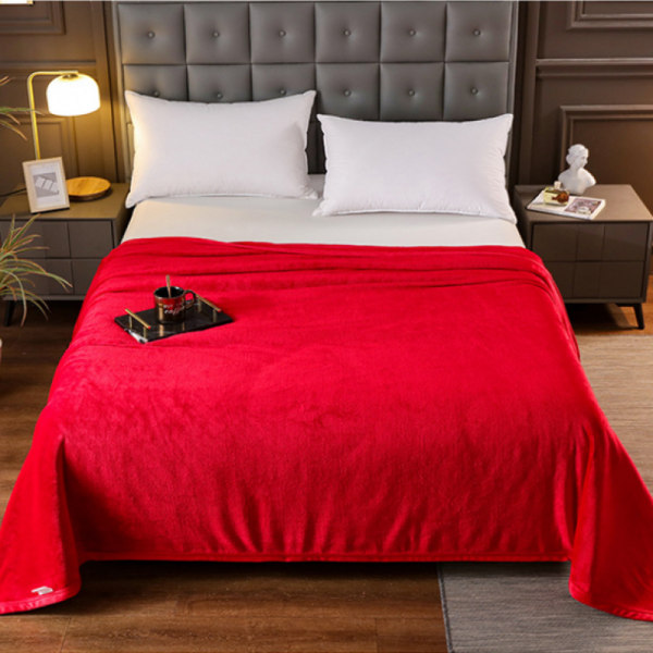 Pehmeä fleece-peitto Super Soft Cosy Bed Throws Blanket red 180*200 cm