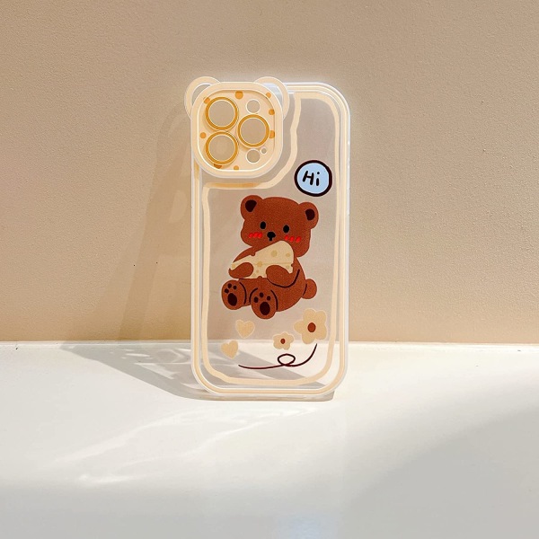 Kompatibel med iPhone 12proCase Transparent Cute Bear Head