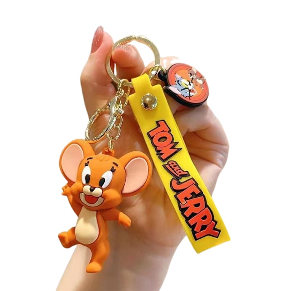 Piirretty Animaatio Avaimenperä - Ihastuttavat Kissa ja Hiiri Kuviot, Täydellinen Reppuihin ja Avaimiin, Yllätys Joulu-, Loma- ja Syntymäpäivälahjoiksi Mouse