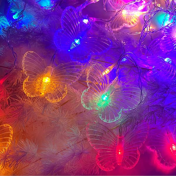 Perhosverhovalot, 8 tilaa 48 LED-twinkle-valosarja Colored 48LED