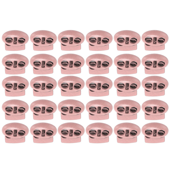 30 stk. Metalfjeder Snørelås Fleksibel Snørelås Ende Skift til Snøreposer Tøj Skolisser Rygsæk Lanyard Pink