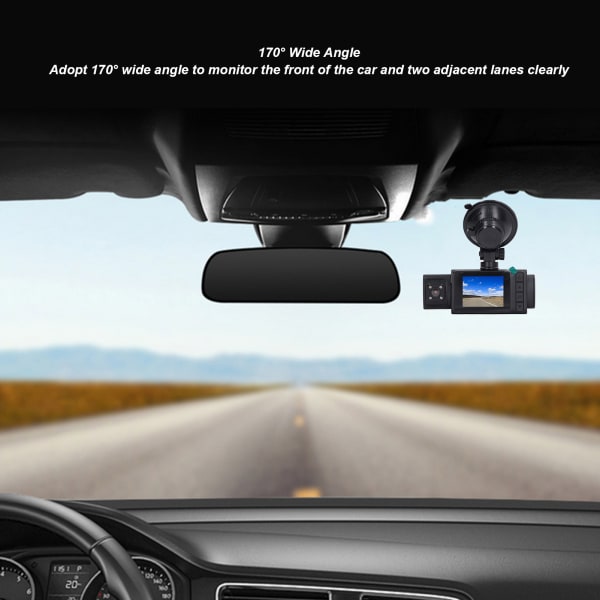 Dashcam för bil 2 tum HD IPS-skärm 3 linser roterbar 1080P loopinspelning nattvision instrumentpanelskamera inspelare för körning parkering