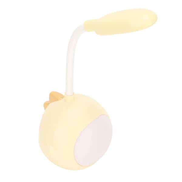 LED Liten Skrivebordslampe Mykt Lys Øyebeskyttelse Student Barn Studerelampe for Skrivebord Soverom Sengeside Sovesal Gul