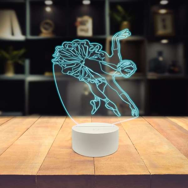 Dans 3D LED Bordlampe, Poserende Ballett Danser Ærbødighet Clas