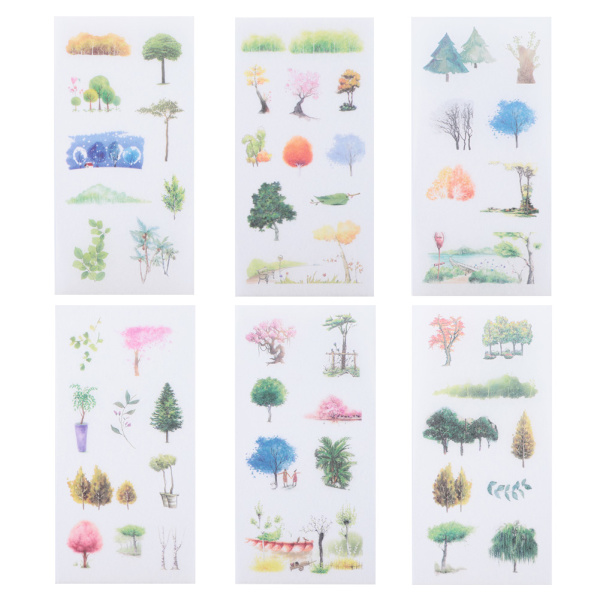 6 kpl/setti DIY-päiväkirjatarra Käsikirjan koristetarra Scrapbooking-tarra Tarvikkeet (A002104)