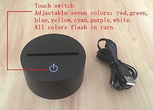 3D Drosophila Natlys Illusion Dyrelampe 7 Farve Touch LED Skrivebord