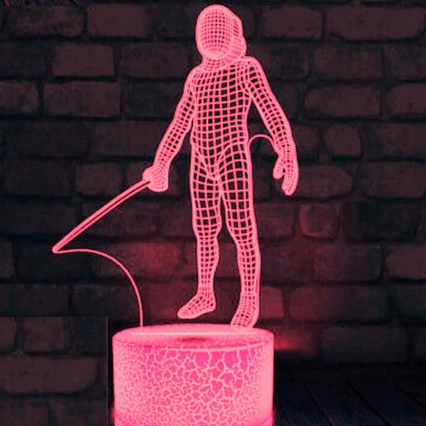 3D Gjerde Mann Nattlys Lampe Illusjon Nattlys 7 Farger