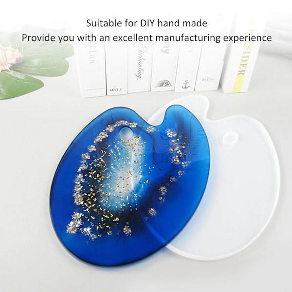 2 st DIY Silikon Gjutform Handgjord Palettform Oval Form Måleri Konst Hantverksmaterial