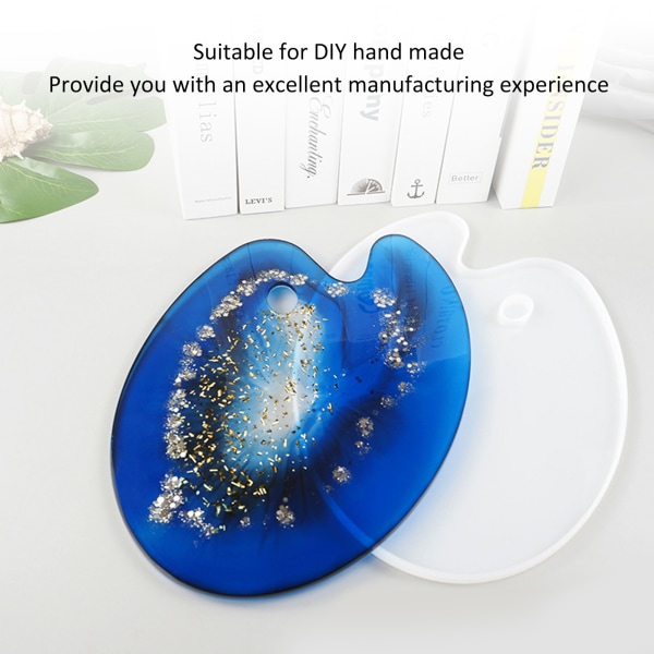 2 stk. DIY silikonstøpeform Håndlaget palettform Oval form Maling Kunsthåndverk Tilbehør