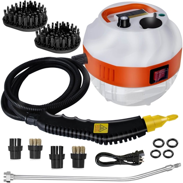Damprenser 2500W Høytrykksdamper for rengjøring, Håndholdt damprenser, 1000ml bærbar damprens for hjemmebruk, Multifunksjonsdamper for kjøkken Cream (2500W)