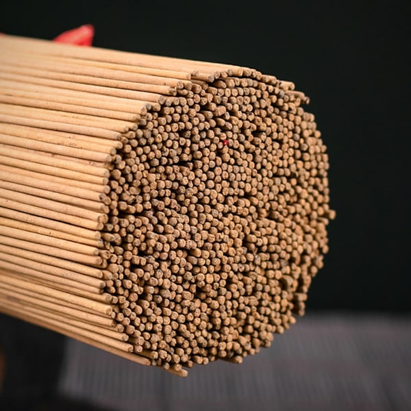1000 stk. røykfrie røkelsespinner - behagelig, langvarig duft - sandeltre røkelsespinner for hjem, templer - naturlig farge - 32,5 cm