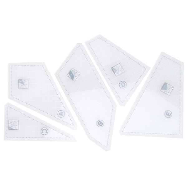 5 st Quilting Linjaler DIY Transparent Akryl Quilting Mallar Set för Hantverk Professionell Sömnad Present