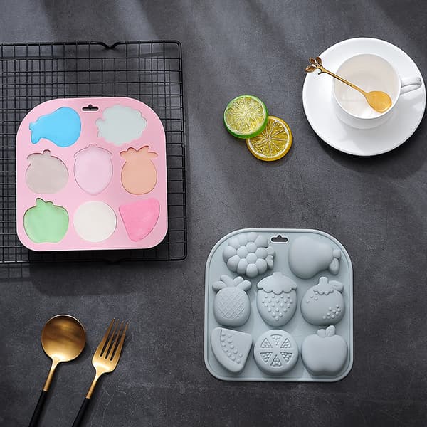 2 stk. Fruktformet kakeform, Jelloform for barn, Sjokolade