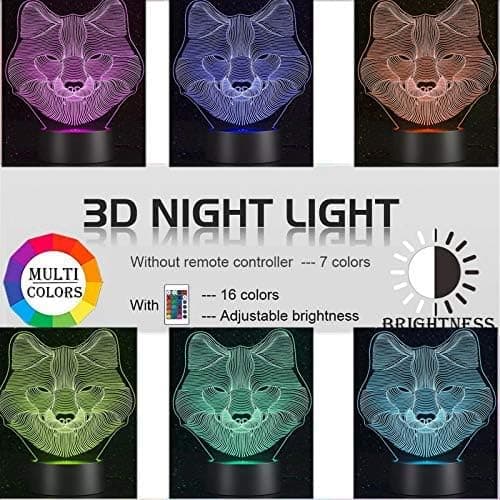 Ulvegaver til ulveelskere 3D-illusion Natlampe Til
