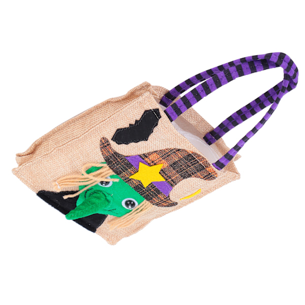 Halloween Tote Taske Gunny Klud med Håndtag 4 Mønstre Thanksgiving Tasker til Trick Treat Opbevaring Hexe
