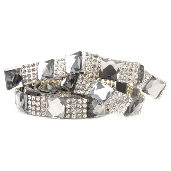 5 meter Hotfix Klar Kristall Glas Strass Stoff Kette Trim DIY Applikation (10mm Grå)
