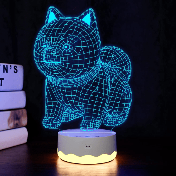Axolotl 3D Illusion nattlampa för barn, 3D optisk USB LED