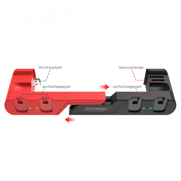 Switch Controller-opladningsdock kompatibel med Nintendo Switch & OLED-model Joy-Cons, opladerstandstation til Nintendo Switch Joycon