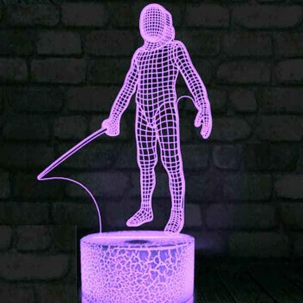 3D Gjerde Mann Nattlys Lampe Illusjon Nattlys 7 Farger