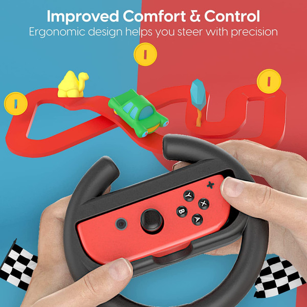 Nintendo Switch Racing Wheel Controllers för Joy-Con - Gamin Black