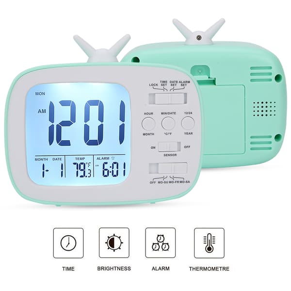 Smart Vekkerklokke Multifunksjonell LED Digital Display 12/24 Timers Bryter Husholdning Soverom Tilbehør Grønn