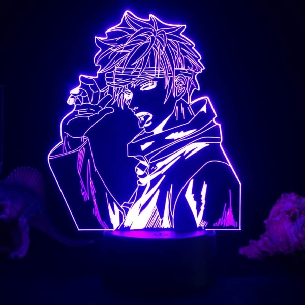 Jujutsu Kaisen Gojo 3D Illusion Night Light Lamp Smart Touch, RGB Effect USB Cable Powered Creative Japanese Anime 3D Lamp-Ideal Gift