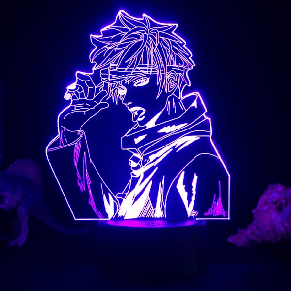 Jujutsu Kaisen Gojo 3D Illusions nattlampe med smart berøring, RGB-effekt, USB-kabeldrevet, kreativ japansk anime 3D-lampe - Ideell gave