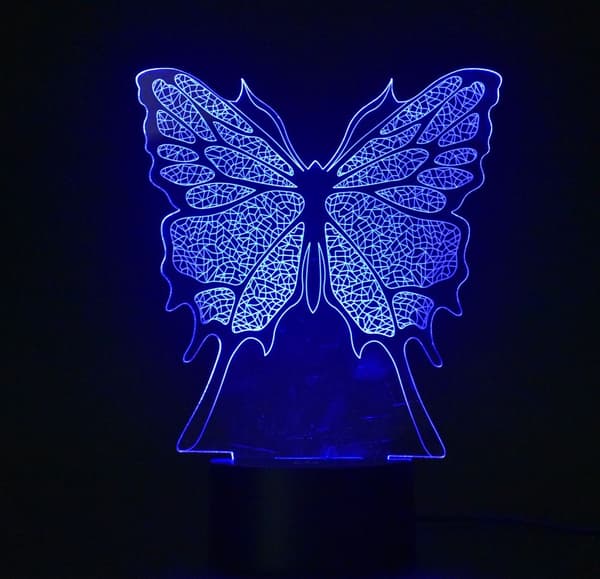 3D Nattlampe Optisk Illusjon Nattlys, Berørings LED Bord D
