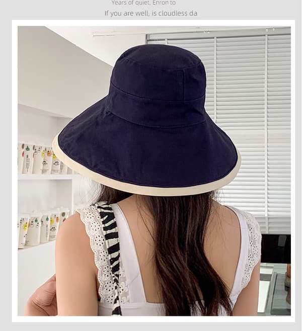 Dame Solhat Bomuld Bucket Hat Mode Sommer Strand Bred B A