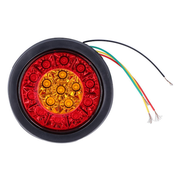 12-24V 16LED Rund Baglygte Rød Gul Lysfarve Blinklys til Trailer Lastbiler Caravan RV