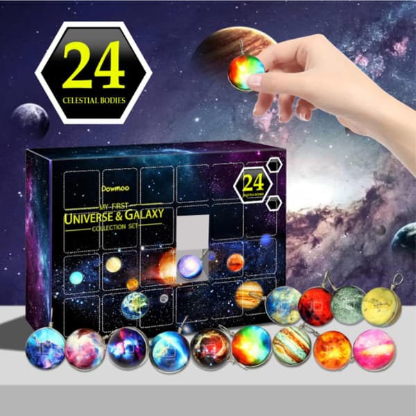 Julekalender 2024, 24 Dagers Rom-Planet Juletellerkalender, Univers Galakse Samlingssett Gave til Barn Gutter Jenter