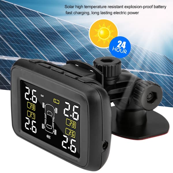 U901L-WF Solcellsdriven Trådlöst TPMS Däcktrycksövervakningssystem med 4 Externa Sensorer