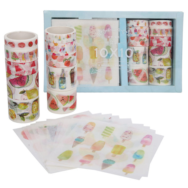 2 sarjaa Washi-paperiteippiä ja tarroja Maskiteipit Japani DIY-etiketti Scrapbookingiin