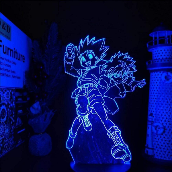 3D Illusion Lamp Anime Hunter X Hunter Gon och Killua 3D Led