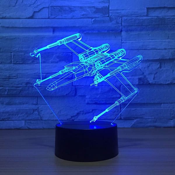 Nattlampe 3D Led X-Wing Modellering Nattlys Berøringsknapp