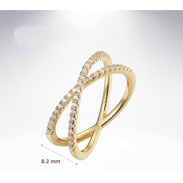Guldpläterad Xg Simulerad Diamant CZ Criss Cross