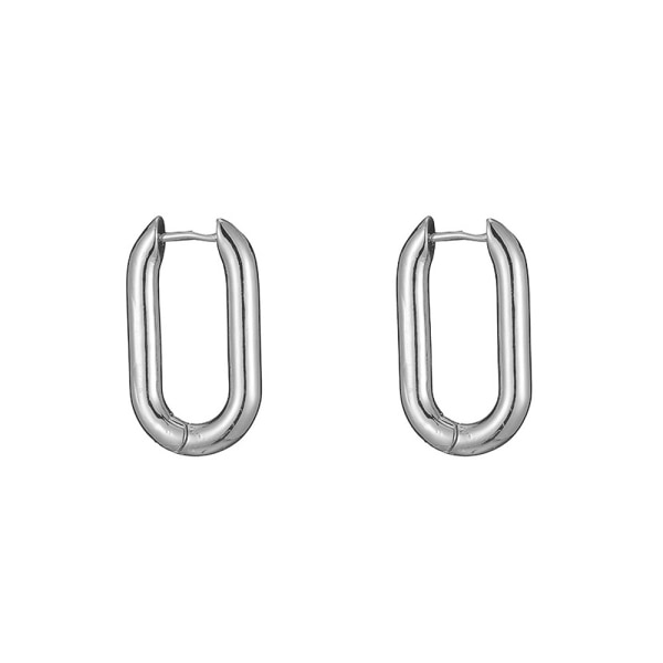 Oval Hoop Örhängen för kvinnor - Små U-formade Ro