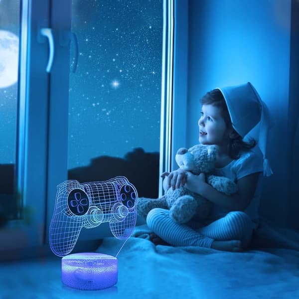 Gamepad 3D Nattlampe, Dynamiske RGB-farger som endrer 3D-illusjon