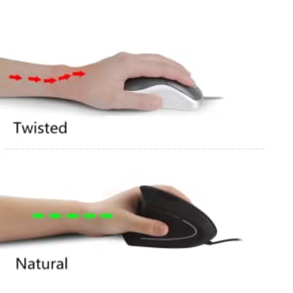 Vänsterhänt vertikal ergonomisk mus trådbunden optisk mikrofon