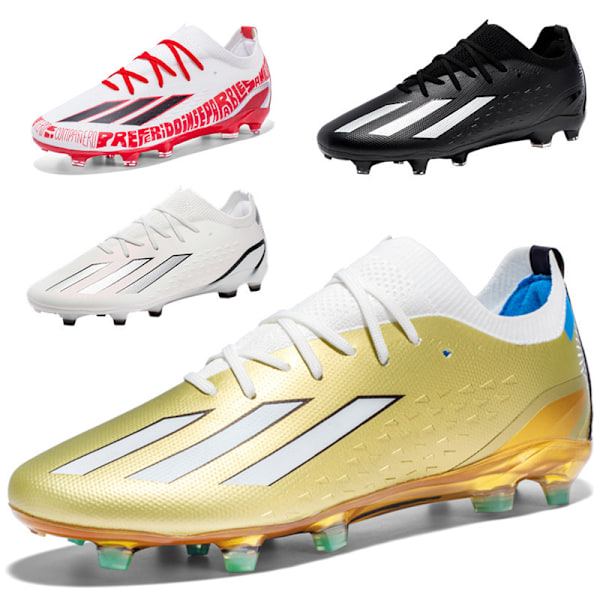 Messi jalkapallokengät, uudet pitkät nastat, miehille ja naisille, sisä- ja ulkokenttien jalkapallokengät isoille pojille, AG/FG White 45