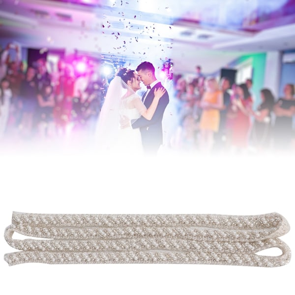 1 meter pärlband DIY handgjorda kläder broderade sytillbehör (1 cm vit sned pärla)