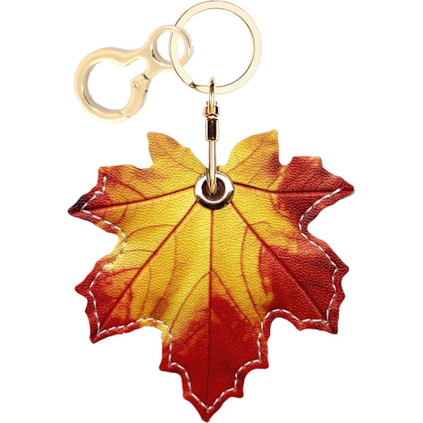 Læder nøgleringholder etui kompatibel med Apple AirTag, sød beskyttende Air Tag cover med nøglering, anti-scratch finder GPS tracker etui til Maple Leaves