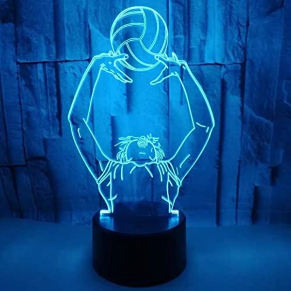 Optisk illusjon 3D Volleyball nattlys 16 farger skiftende USB strøm fjernkontroll berøring bryter dekor lampe LED bord skrivebord lampe barn barn Brit