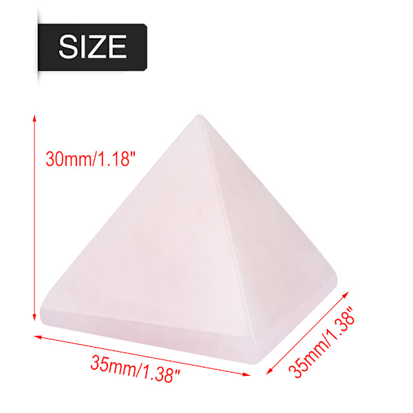Rose Quartz Utskåret Pyramideformet Dekor Rosa Krystall Healingsstein Edelsten Dekorasjon