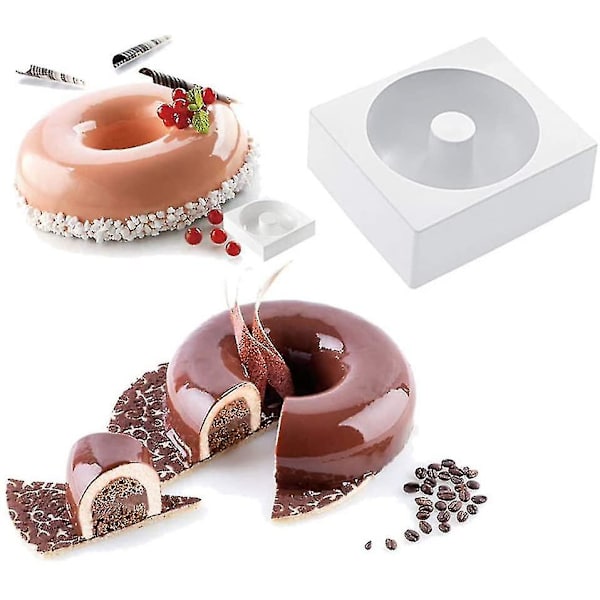 Silikone kageform i bulk, rund donut mousseform, donut
