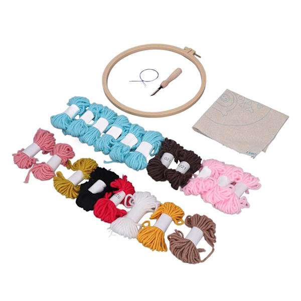 Uggla Punch Needle Kit Rosa Uggla Mönster Handcraft DIY Broderi Korsstygn DIY Punch Needle Kit för Nybörjare Barn
